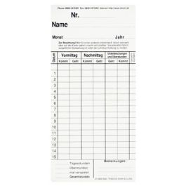 Zeitregistrierkarten Monatskarte 5820 im 100er Pack