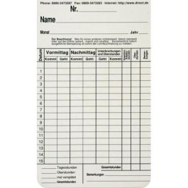 Stempelkarte / Zeitregistrierkarte  5823 100er Pack