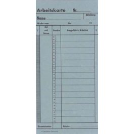 Stempelkarte / Zeitregistrierkarten, Arbeitskarte f. TR, 5916