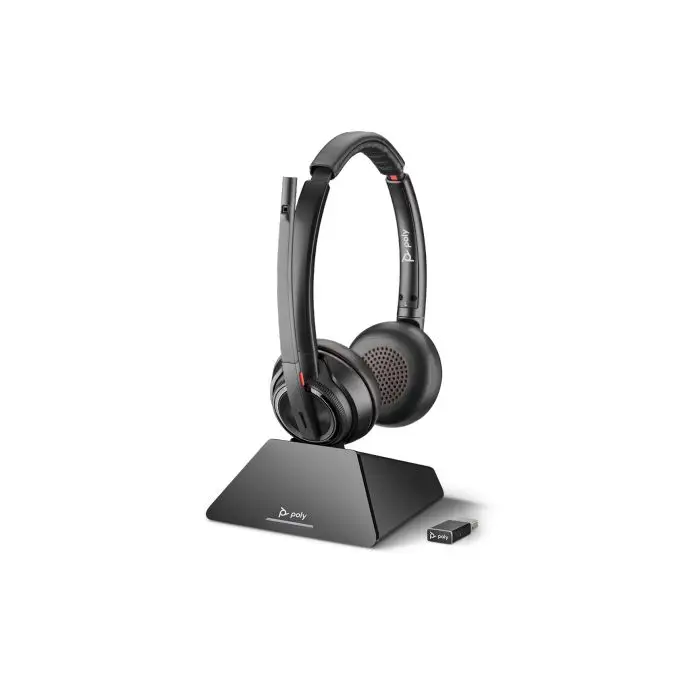Poly Dect Headsetsystem Savi 8220 UC, binaural, inkl. Dongle USB-A, für PC - 209215-02