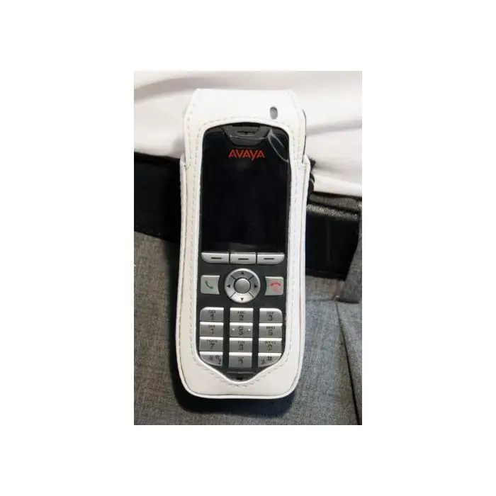 CasYy Ledertasche für Avaya DECT 3720 mit Rotationsclip, weiß