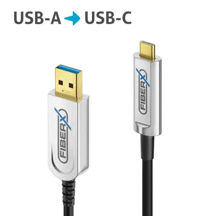 PureLink FiberX Serie - USB 3.1 Glasfaser Kabel - USB-A USB-C - Hybrid - 10m
