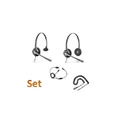 Plantronics SupraPlus HW261 Auricolare Binaurale Per Ufficio – Con Fascia, Via Cavo, Con Tubo Vocale