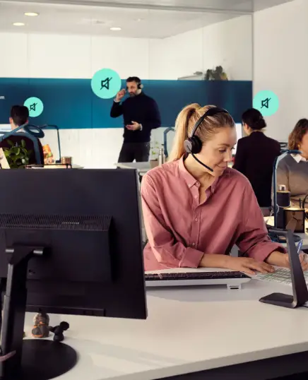 Headsets helfen, im Open Office den Lärm zu reduzieren Lärm auschalten im Open Office mit Headset